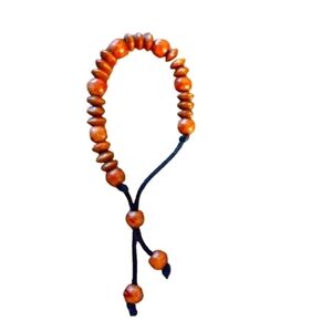 Black Market Minerals Wooden Beads Adjustable Pull Bracelet